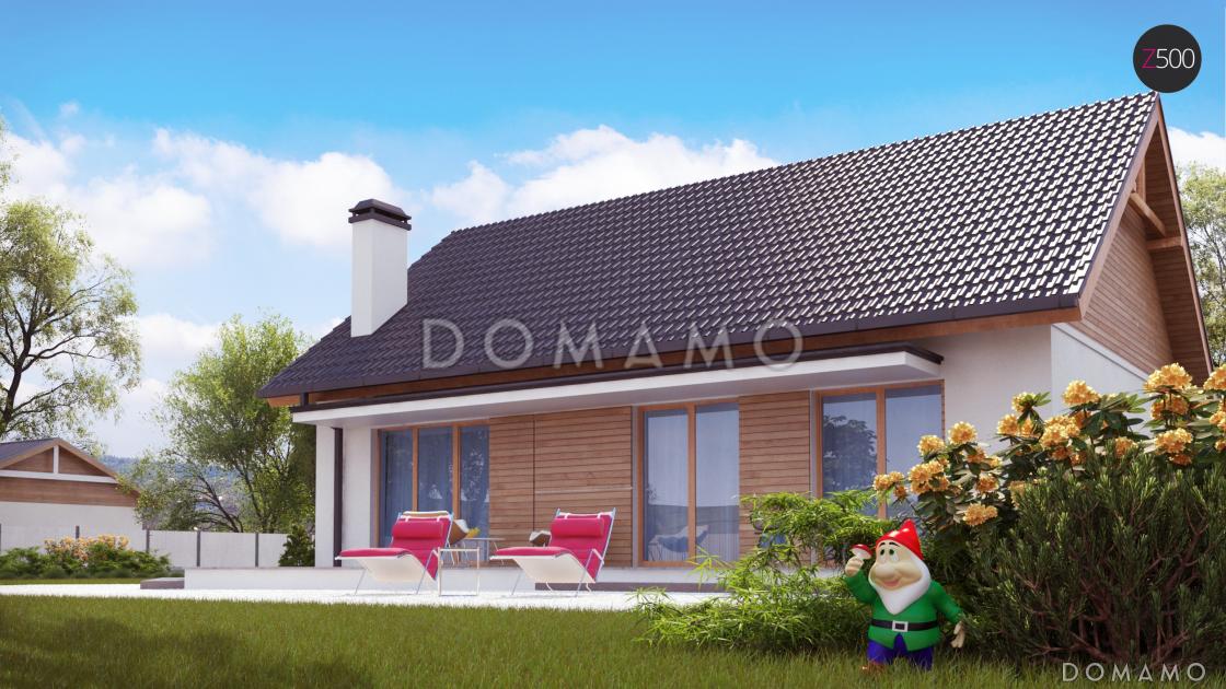 Проект простого компактного одноэтажного дома из газобетона с двумя спальнями и просторным хозяйственным помещением / 4