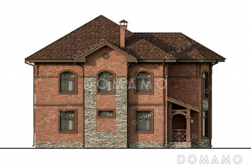 Проект двухэтажного дома с просторной террасой / Фасад 2