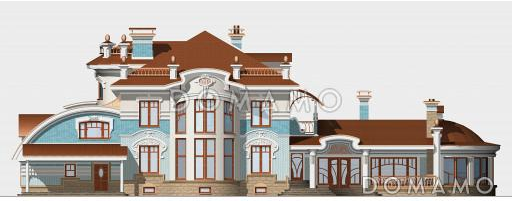 Проект жилого дома с большим бассейном с выходом на террасу / Фасад 4 Проект жилого дома с большим бассейном с выходом на террасу / Фасад 4