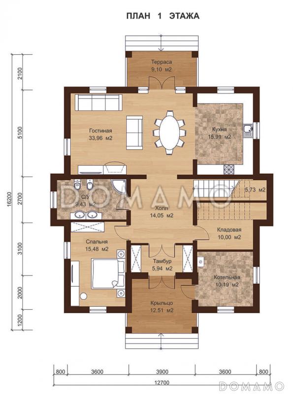 МЮНХЕН 300 / План 1 этажа