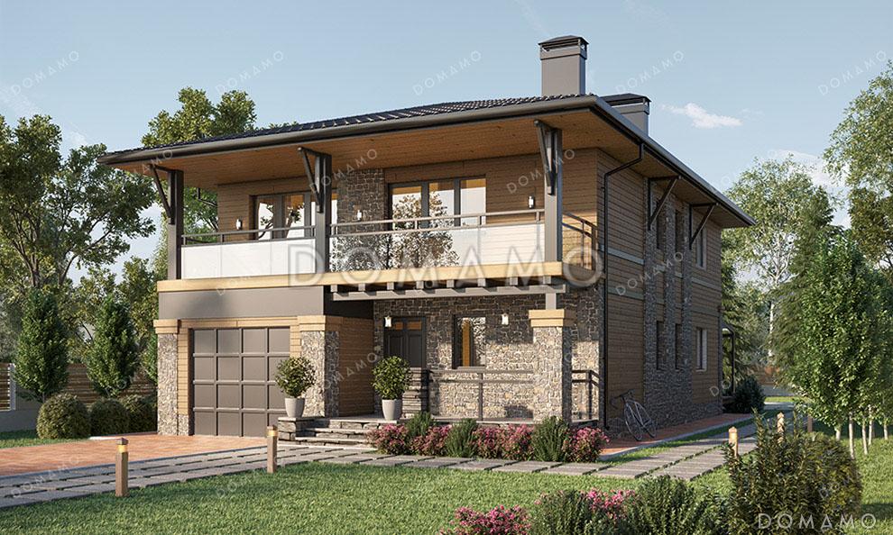 Проект дома для узкого участка с встроенным гаражом / 4