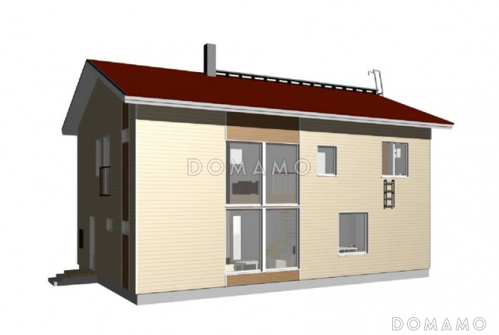 Проект каркасного дома со вторым светом над гостиной Проект каркасного дома со вторым светом над гостиной
