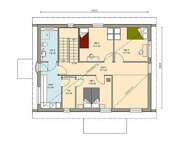 Проект двухэтажного комфортного дома / План 2 этажа Проект двухэтажного комфортного дома / План 2 этажа