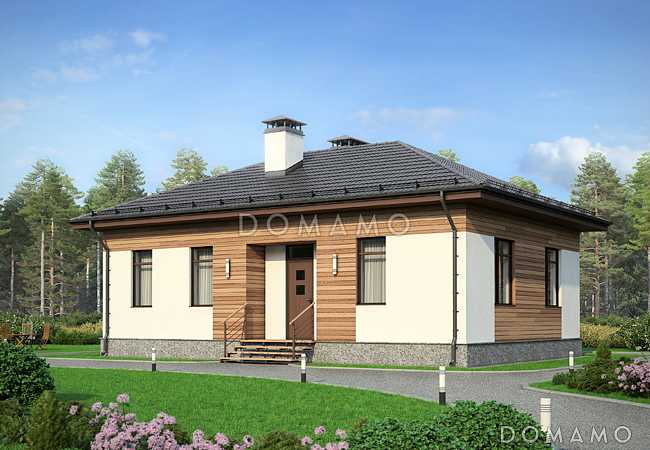 Проект дома с гостиной, кухней-столовой, спальнями Проект дома с гостиной, кухней-столовой, спальнями