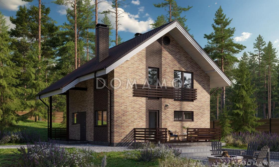 Проект компактного дома с террасой / 1