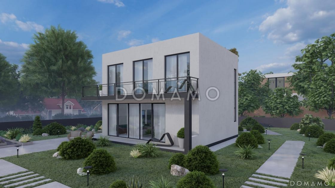 Проект двухэтажного коттеджа в стиле хай-тек, адаптированный для сейсмозоны / 2