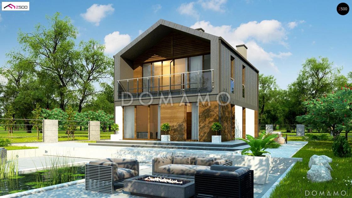 Проект компактного двухэтажного дома в стиле барнхаус с тремя спальнями, кабинетом и большой лоджией / 4