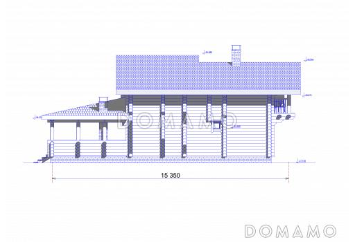 Проект коттеджа с большой верандой / Фасад 3