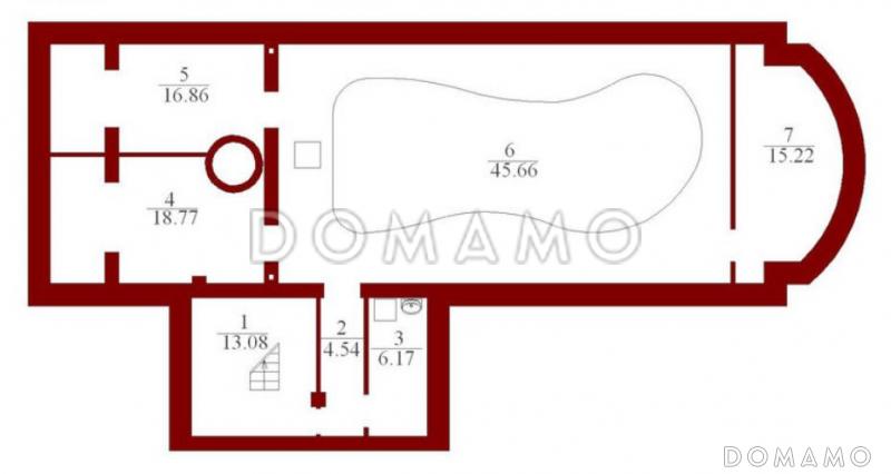 Проект коттеджа с панорамным остеклением / План цокольного этажа