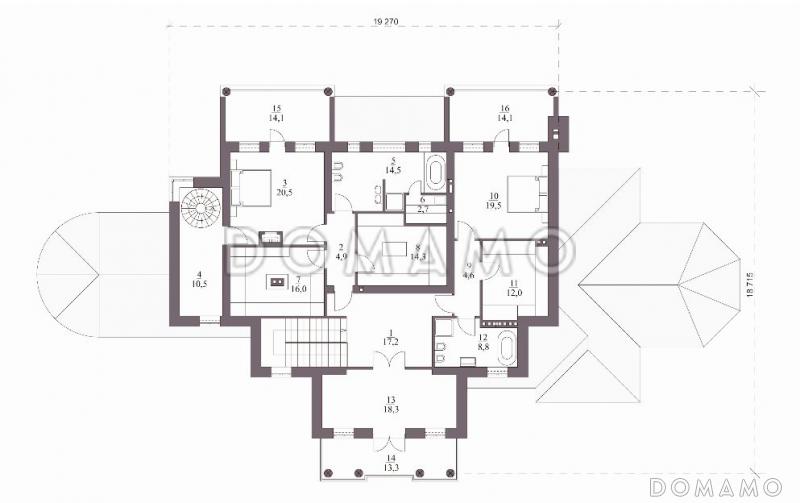 Проект дома с гостевой комнатой / План 2 этажа