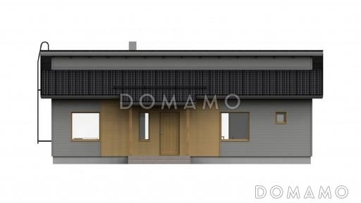 Проект одноэтажного каркасного дома с рациональной планировкой / Фасад 1