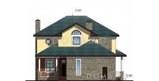 Проект двухэтажного дома с сауной и бассейном / Фасад 4