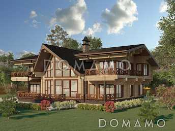 Проект двухэтажного дома из клеенного бруса со вторым светом и двумя балконами Проект двухэтажного дома из клеенного бруса со вторым светом и двумя балконами