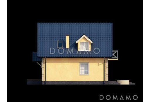 Проект одноэтажного дома из кирпича с мансардой и просторной гостиной / Фасад 4