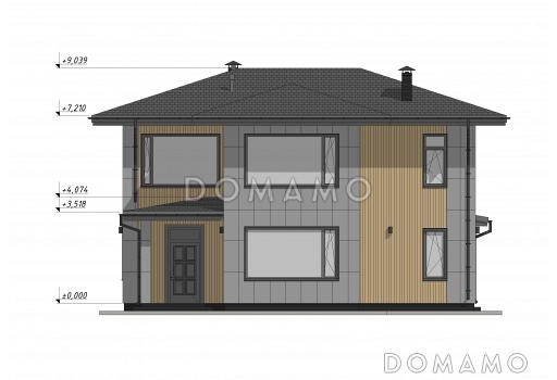 Проект стильного двухэтажного коттеджа со вторым светом в стиле Райт S-228-2 / Фасад 2