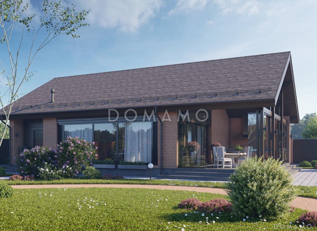 Проект каркасной беседки с крытой террасой барбекю, кухней и бильярдной / 7