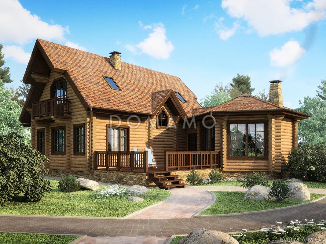 Проект уютного дома с тремя спальнями и необычной столовой-верандой / 1