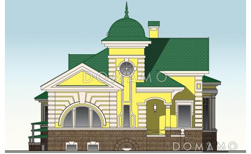 Проект  дома с подвалом / Фасад 3 Проект  дома с подвалом / Фасад 3
