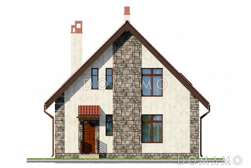 Проект компактного коттеджа с пятью спальнями / Фасад 3