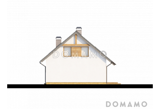 Проект одноэтажного мансардного дома из газобетона с тремя комнатами и кабинетом / Фасад 4