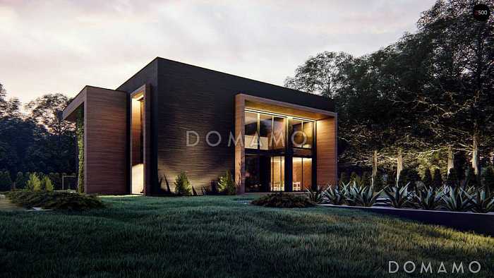 Проект дома из газобетона с кабинетом, гаражом на 2 машины и террасой на втором этаже Проект дома из газобетона с кабинетом, гаражом на 2 машины и террасой на втором этаже