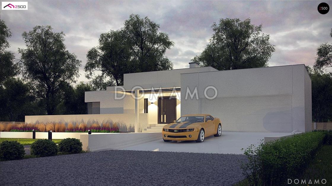 Проект современного трёхуровнего дома из газобетона с плоской крышей, с большим гаражом, спортзалом и сауной  / 4