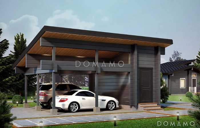 Проект навеса из клееного бруса