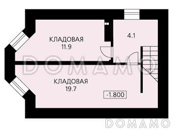 Проект небольшого дома из пеноблоков с эркером, просторной гостиной и большой крытой террасой / План цокольного этажа