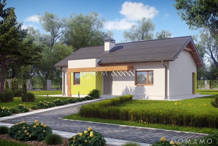 Проект компактного одноэтажного дома из газобетона с современными элементами экстерьера Проект компактного одноэтажного дома из газобетона с современными элементами экстерьера