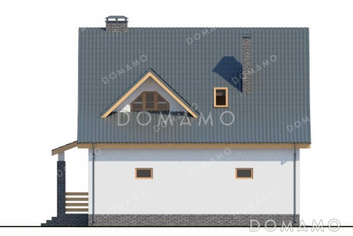 Проект одноэтажного дома с мансардой и гаражом / Фасад 2