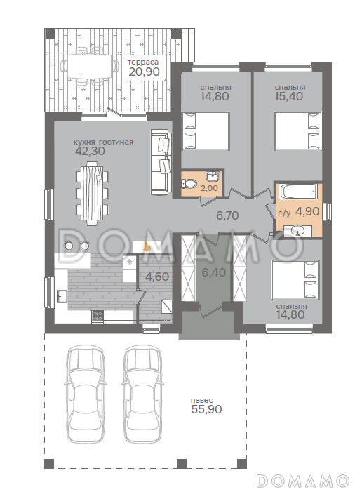 Горки-1 / План 1 этажа