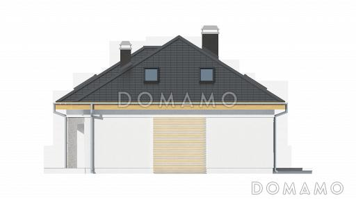 Проект мансардного дома из газобетона с двумя спальнями на первом этаже и двумя на мансарде / Фасад 3