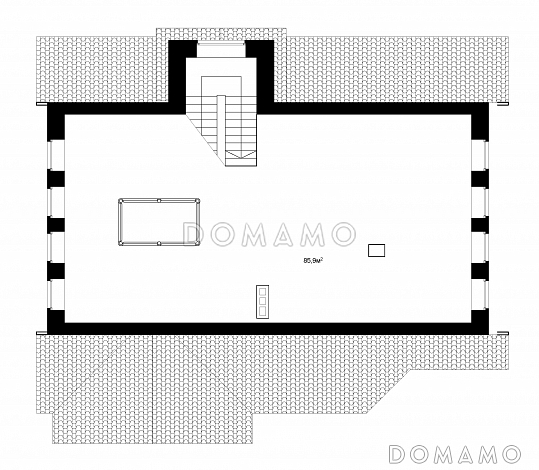 Проект газобетонного коттеджа со вторым светом и удобной хозяйской спальней / План мансардного этажа