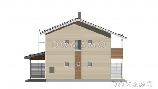 Проект каркасного дома в скандинавском стиле / Фасад 3