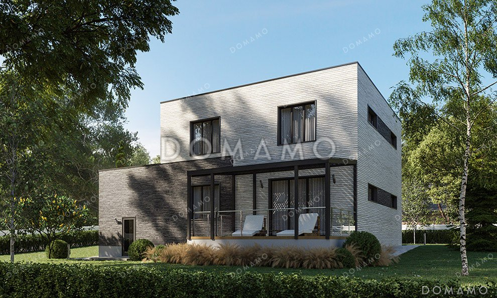 Проект двухэтажного дома с гаражом и террасой / 2