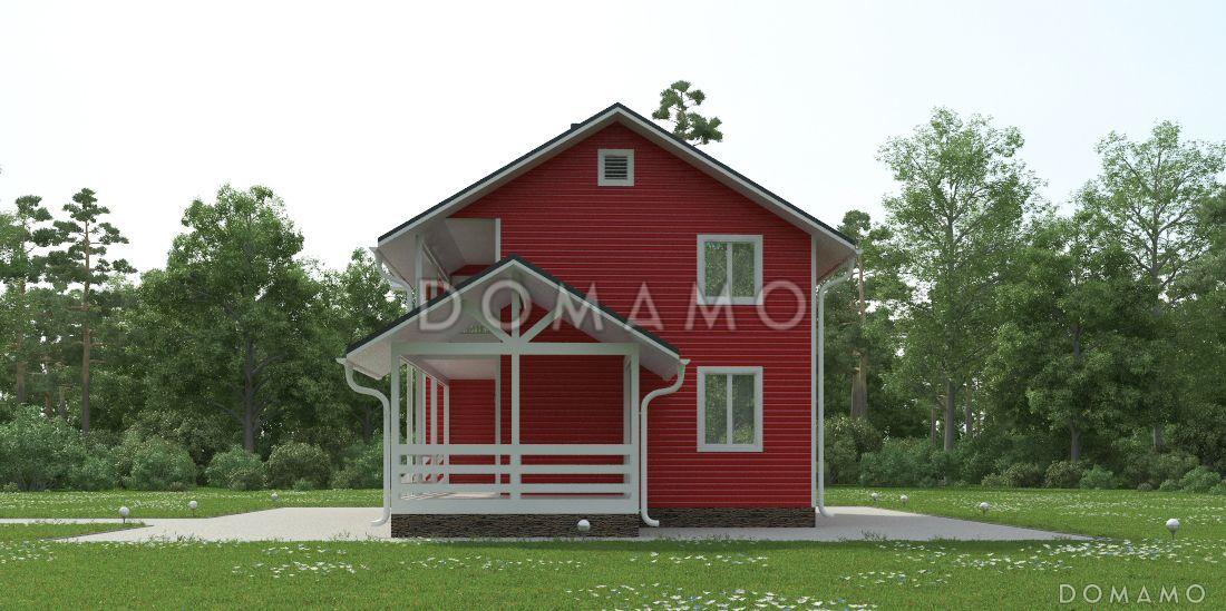 Проект яркого, каркасного дома с балконом на втором этаже / 3