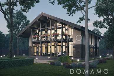 Проект кирпичного дома с 5 спальнями, сауной и 2 террасами