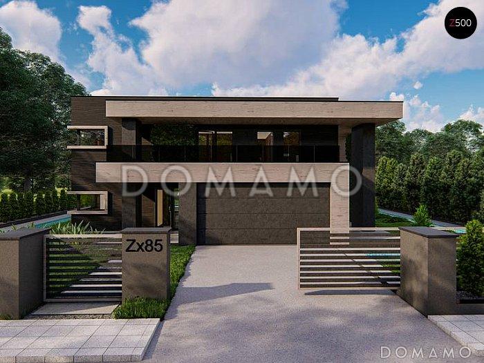 Проект кирпичного дома с кабинетом, гаражом на 2 машины и террасой на втором этаже / 3