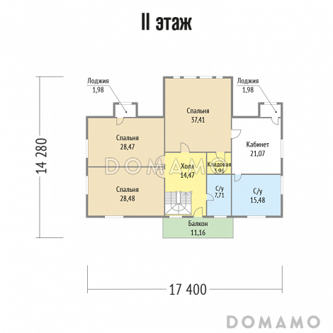 Проект великолепного дома с барбекю на открытой террасе / План мансардного этажа
