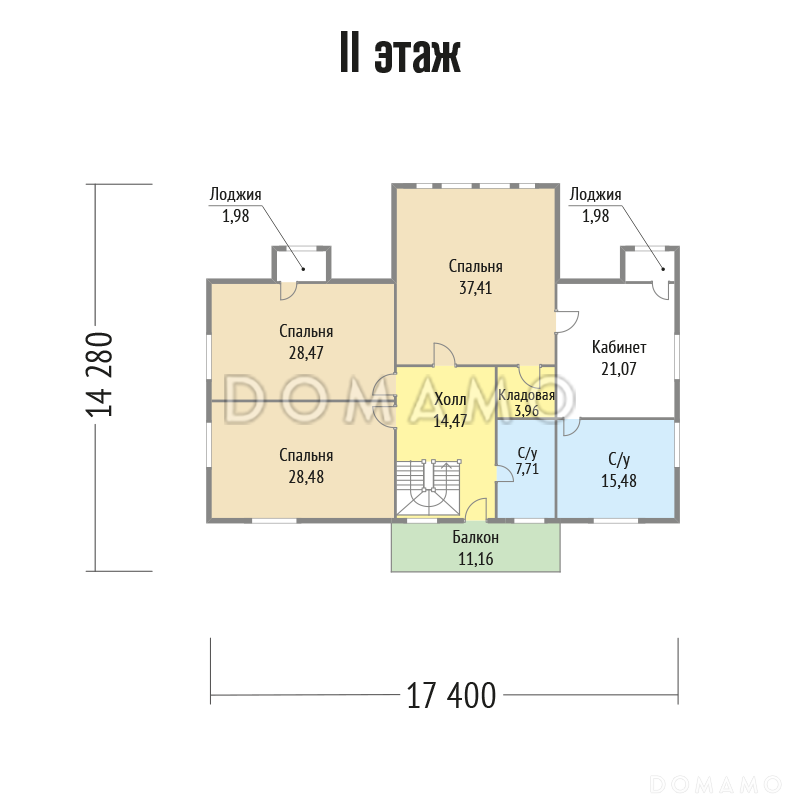 Проект великолепного дома с барбекю на открытой террасе / План мансардного этажа