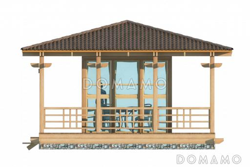 Проект квадратной беседки / Фасад 4