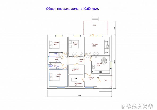 Проект 303 / План 1 этажа Проект 303 / План 1 этажа