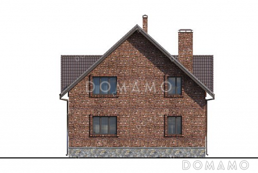 Проект одноэтажного дома с мансардой и тремя спальнями / Фасад 3