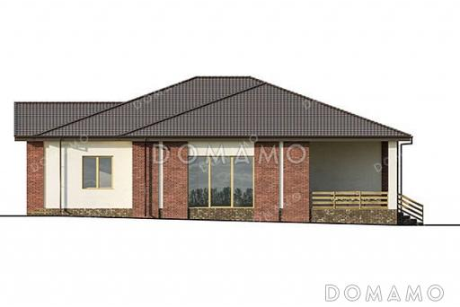 Проект одноэтажного дома со встроенным гаражом / Фасад 2