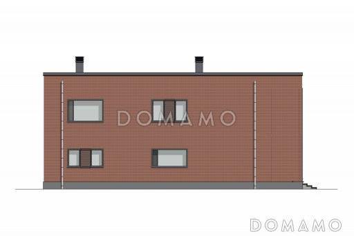 Проект двухэтажного дома из газобетона с сауной, террасой барбекю и балконом / Фасад 2
