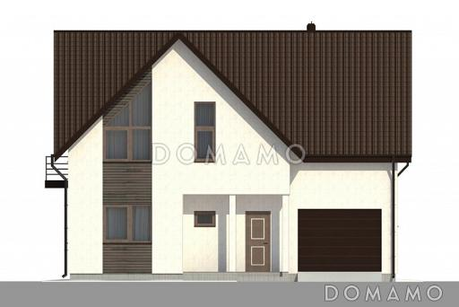 Компактный коттедж с 4 спальнями и гаражом на 1 машину / Фасад 1