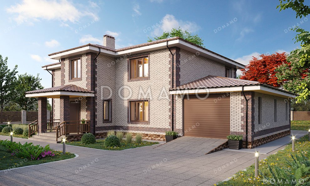 Проект дома с просторной верандой и гаражом / 2