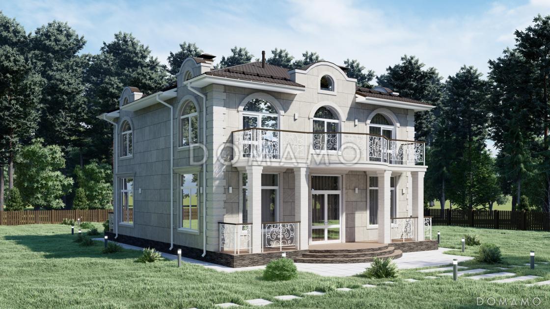 Проект красивого двухэтажного дома с большими балконами S-240 / 1