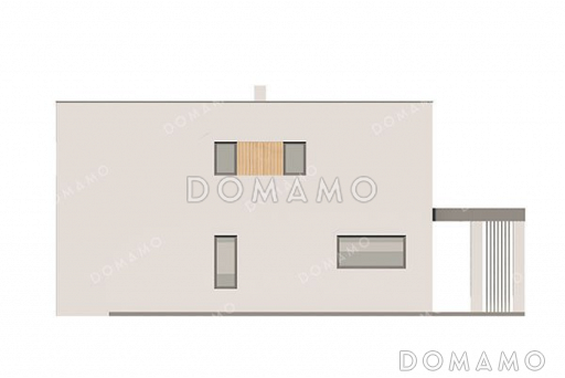Проект двухэтажного дома с большой террасой и парной / Фасад 3