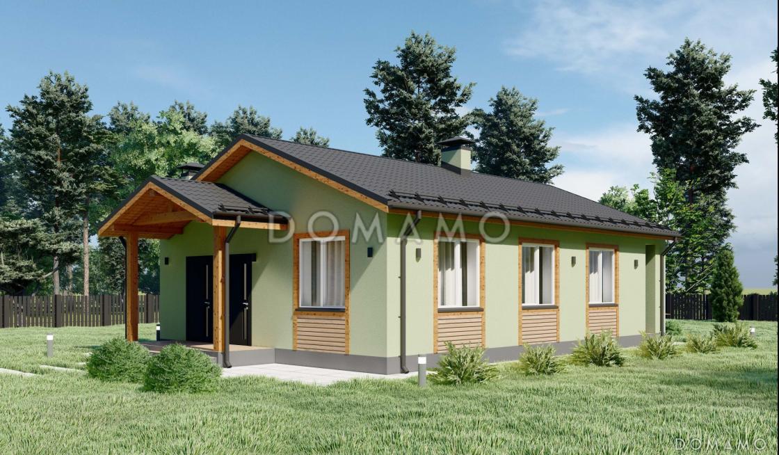 Проект небольшого одноэтажного дома для узких участков S-70 / 1